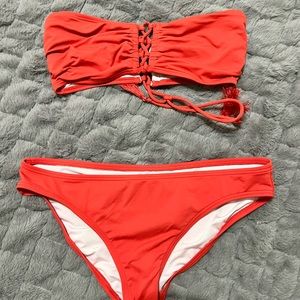 Salmon colored two piece Michael Kors bikini